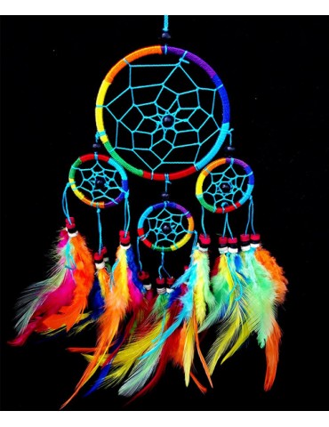 Handmade Traditional Dream Catcher with Feathers Hanging Ornament -Bm