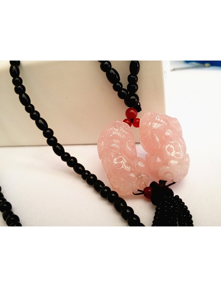 Feng Shui Rose Quartz Pink Pi Yao Charm or Hanging Feng Shui Rose Quartz Pink Pi Yao Charm or Hanging
