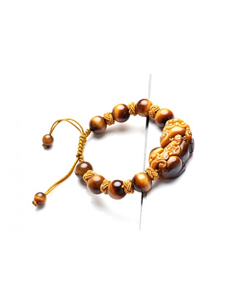 Feng Shui Yellow Tiger's Beads Eye Pi Yao /Pi Xiu Bracelet for Wealth Luck  Feng Shui Yellow Tiger's Beads Eye Pi Yao /Pi Xiu Bracelet for Wealth Luck
