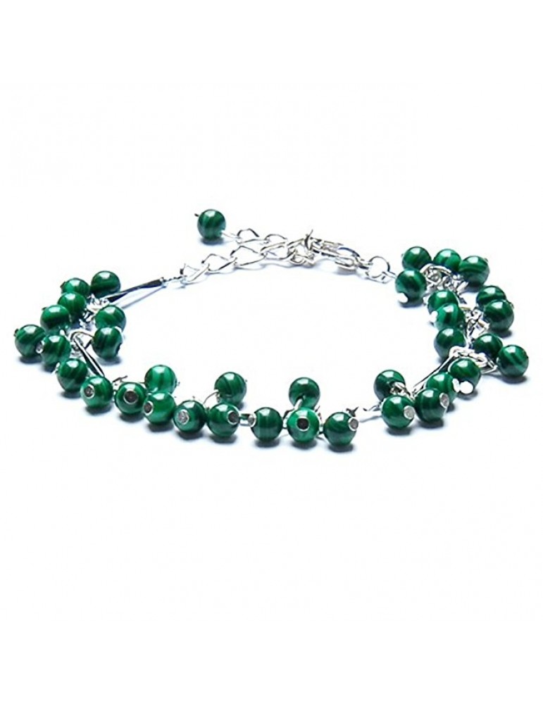 Handmade Green Malachite Bracelet for Protection-meteor Shower Design Handmade Green Malachite Bracelet for Protection-meteor Shower Design