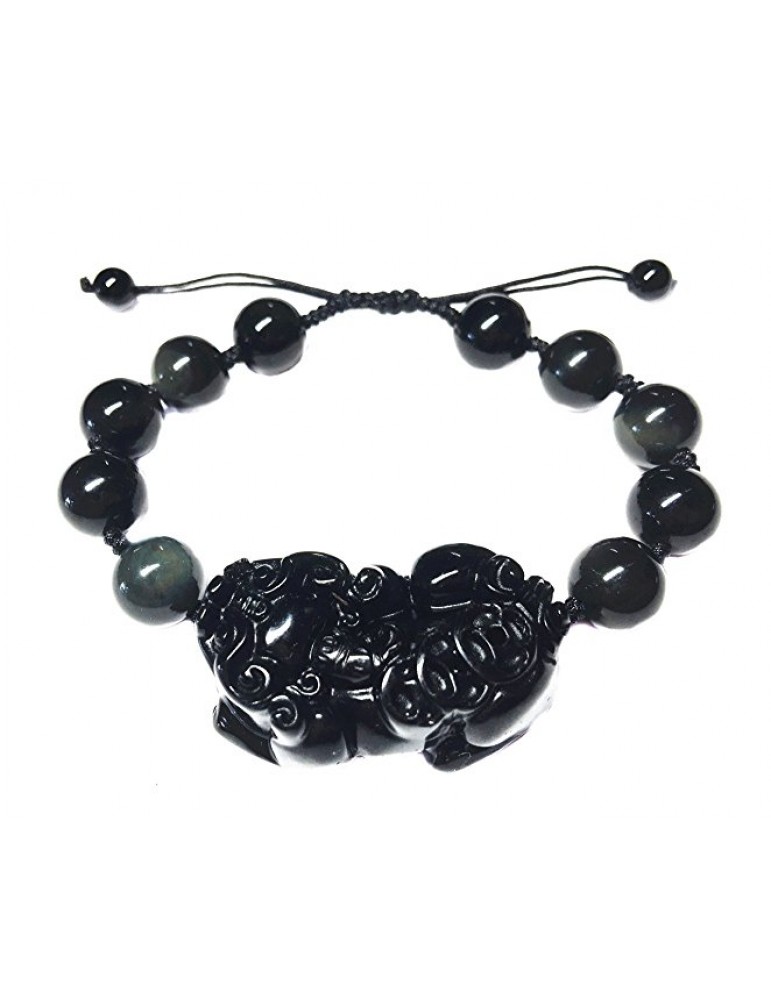 Handmade Obsidian Pi Yao Bracelet  Handmade Obsidian Pi Yao Bracelet