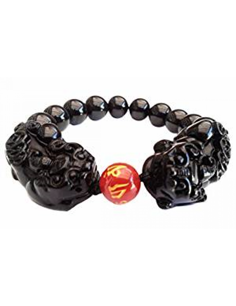 Feng Shui Handmade Obsidian Double Pi Yao /Pi Xiu Bracelet Feng Shui Handmade Obsidian Double Pi Yao /Pi Xiu Bracelet
