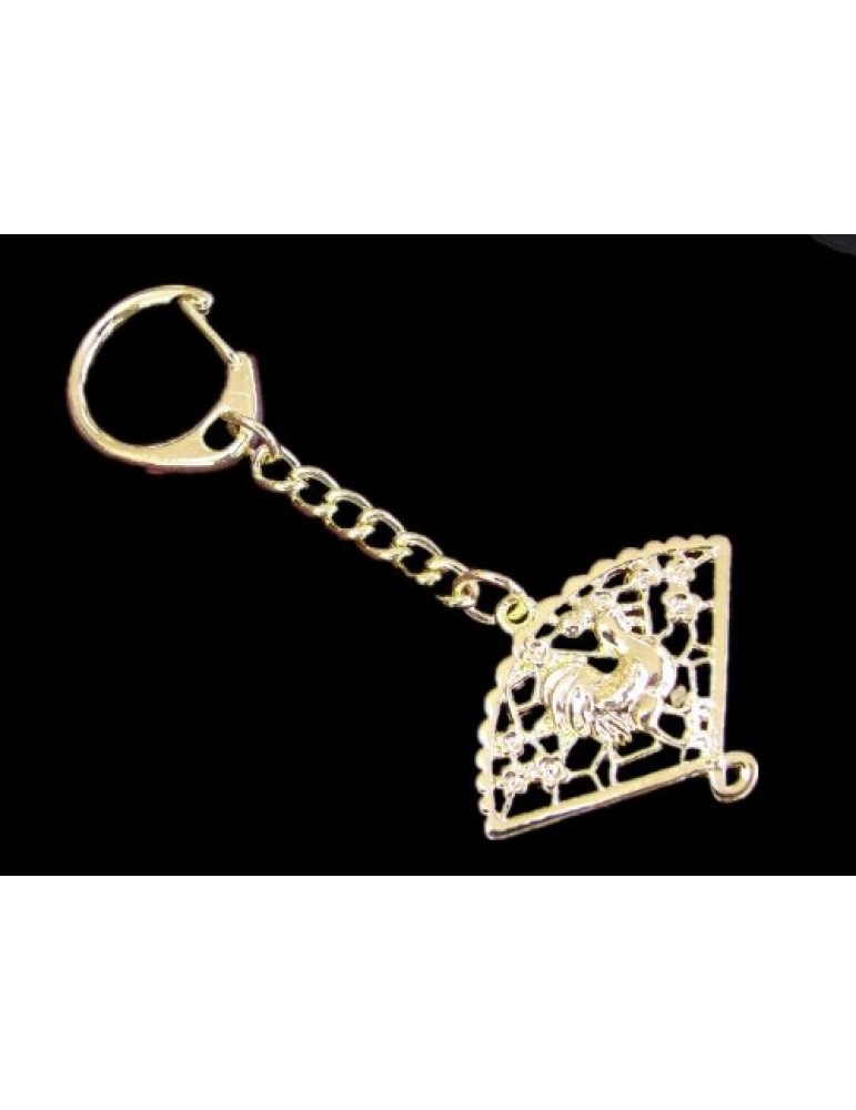 Feng Shui Rooster in a Fan Amulet  Feng Shui Rooster in a Fan Amulet