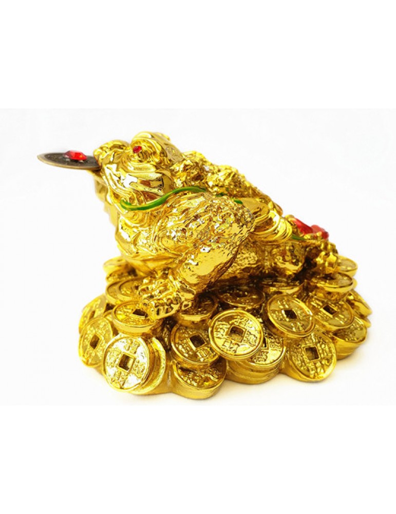 Feng Shui Three Legged Toad/money Frog on a Pile of Money for Wealth Luck  Feng Shui Three Legged Toad/money Frog on a Pile of Money for Wealth Luck