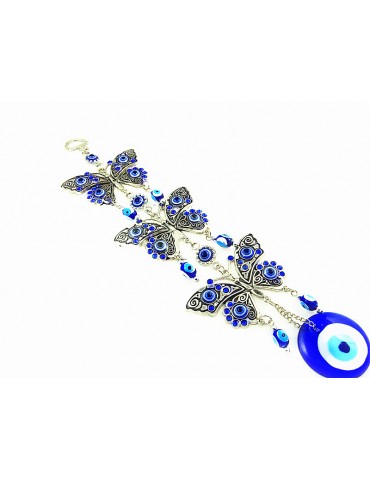 BLUE EVIL EYE ON BUTTERLIES FOR PROTECTION