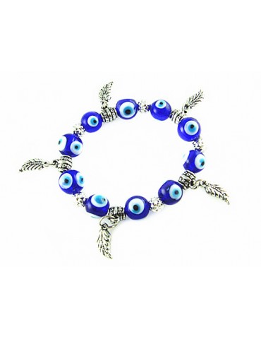 Blue Evil Eye Hamsa Hand Bracelet with adjustable string for protection