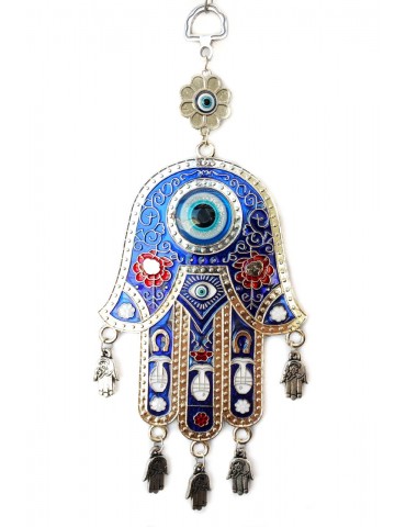 Blue Evil Eye Hamsa Protection Hanging Ornament 